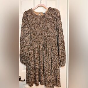 American Eagle Outfitters Brown Leopard Print Dress